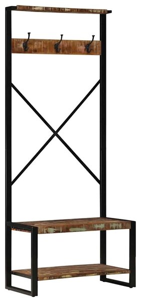 VidaXL tömör újrahasznosított fa ruhatartó állvány 80x40x190 cm