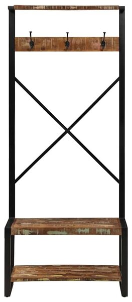 VidaXL tömör újrahasznosított fa ruhatartó állvány 80x40x190 cm