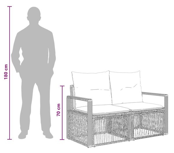VidaXL Kerti Kanapé Szett 12 pcs Szürke polirattan