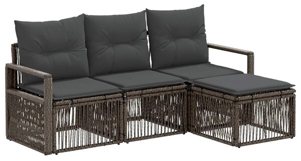 VidaXL Kerti Kanapé Szett 4 pcs Szürke polirattan