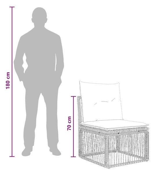 VidaXL Kerti Kanapé Szett 10 pcs Szürke polirattan