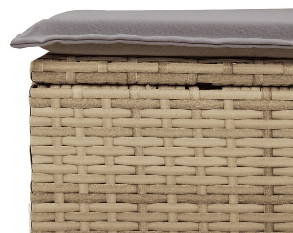9 részes vegyes bézs polyrattan kerti étkezőgarnitúra párnákkal