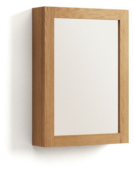 Natúr színű teakfa fali tükrös fürdőszoba szekrény 50x70 cm Plubia – Kave Home
