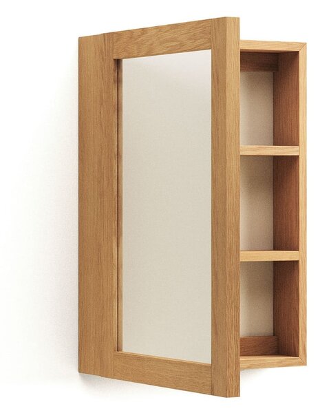 Natúr színű teakfa fali tükrös fürdőszoba szekrény 50x70 cm Plubia – Kave Home