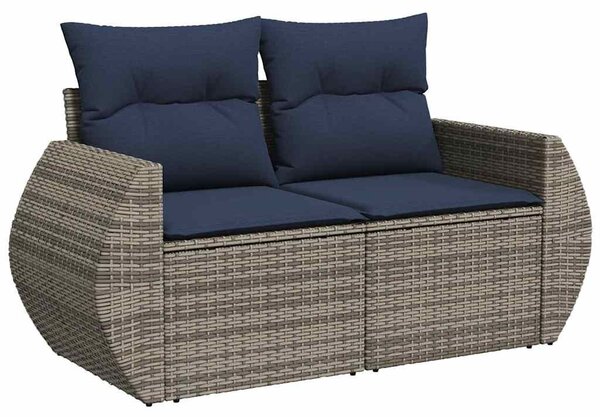 VidaXL 8 db szürke polyrattan kerti kanapégarnitúra párnákkal