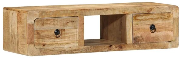 VidaXL tömör nyers mangófa falra szerelhető TV-szekrény 100x32x25 cm