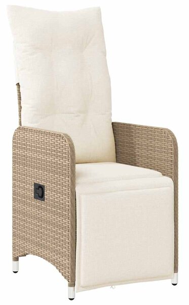 5 részes bézs polyrattan kerti bisztrógarnitúra párnákkal