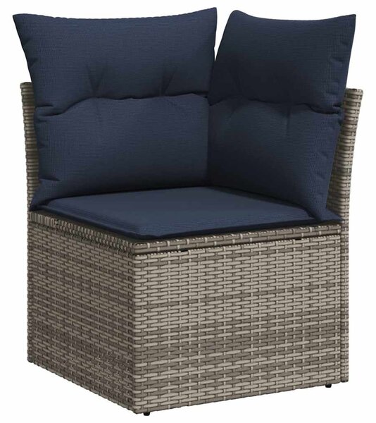 VidaXL 12 db szürke polyrattan kerti kanapégarnitúra párnákkal