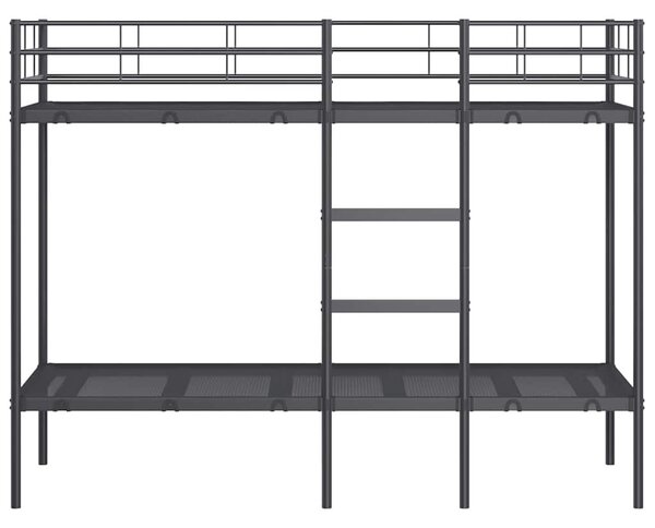 VidaXL fekete acél emeletes ágy matrac nélkül 75 x 190 cm