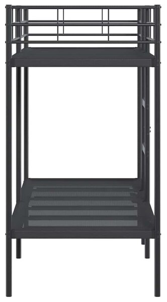 VidaXL fekete acél emeletes ágy matrac nélkül 75 x 190 cm