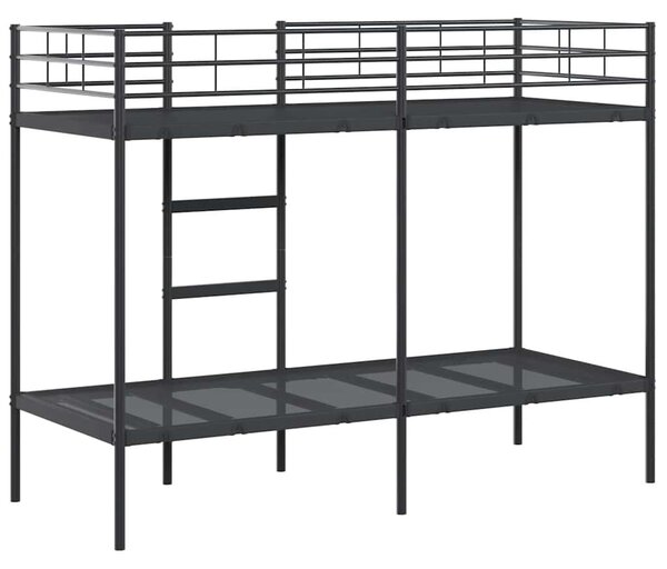 VidaXL fekete acél emeletes ágy matrac nélkül 75 x 190 cm