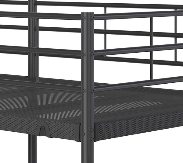 VidaXL fekete acél emeletes ágy matrac nélkül 75 x 190 cm