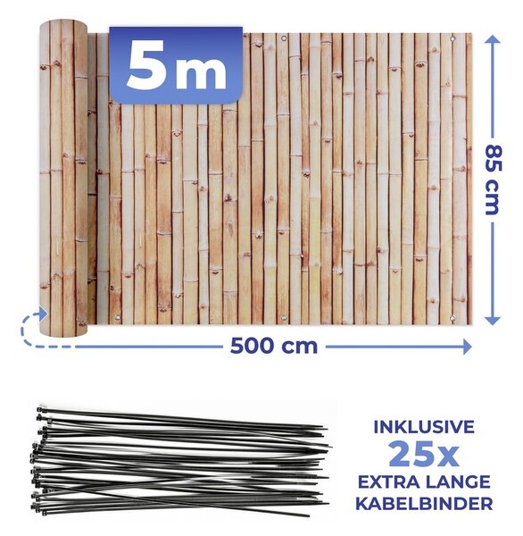 Világosbarna műanyag belátásgátló erkélyre 500x85 cm – Maximex