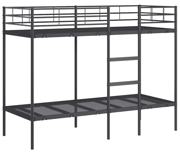 VidaXL fekete acél emeletes ágy matrac nélkül 75 x 190 cm