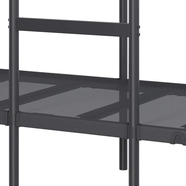 VidaXL fekete acél emeletes ágy matrac nélkül 75 x 190 cm