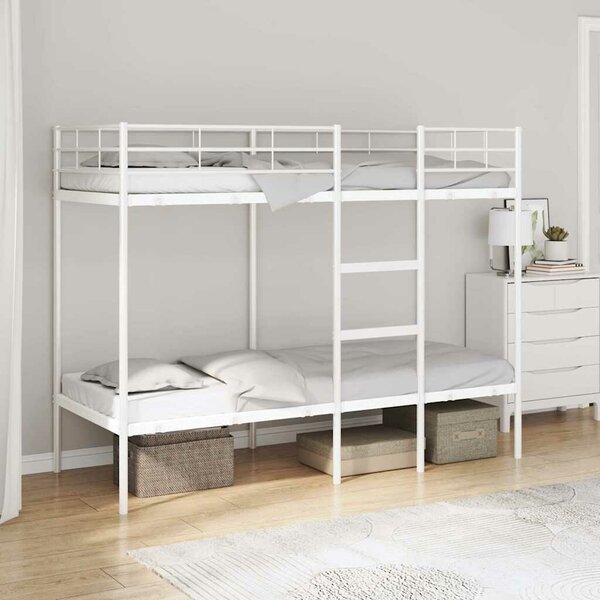 VidaXL fehér acél emeletes ágy matrac nélkül 75 x 190 cm