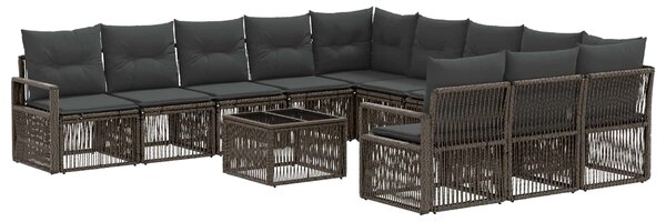 VidaXL Kerti Kanapé Szett 12 pcs Szürke polirattan