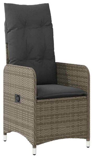 9 részes szürke polyrattan kerti bisztrógarnitúra párnákkal