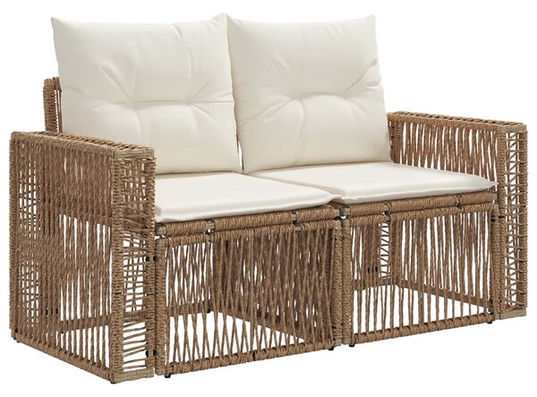 VidaXL Kerti Kanapé Szett 12 pcs Beige és Krémszínű polirattan