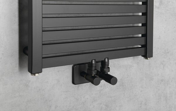 Aqualine Aqualine, TONDI radiátor 450x970 mm, központi csatlakozás, matt fekete, DT456T