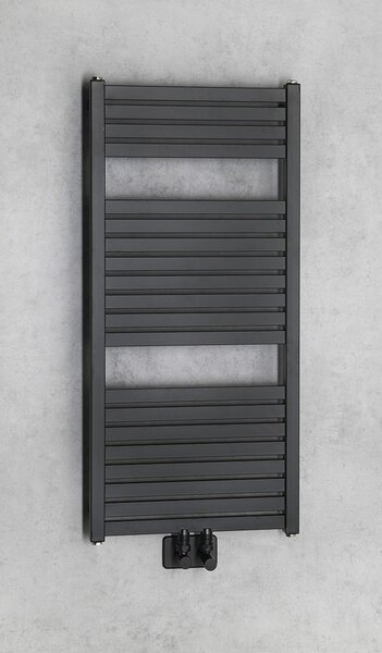 Aqualine Aqualine, TONDI radiátor 450x970 mm, központi csatlakozás, matt fekete, DT456T