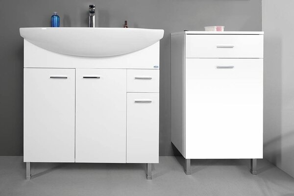 Aqualine Aqualine, ZOJA / KERAMIA FRESH alsó szekrény kosárral 50x78x29cm, fehér, 51310