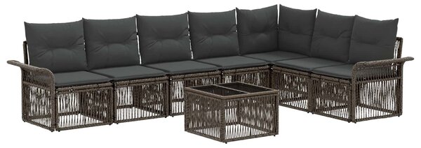 VidaXL Kerti Kanapé Szett 8 pcs Szürke polirattan