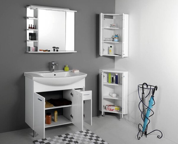 Aqualine Aqualine, ZOJA / KERAMIA FRESH sarokszekrény 35x78x35cm, fehér, 50321