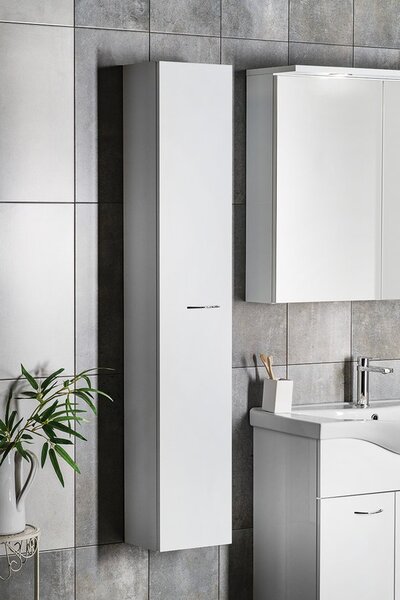 Aqualine Aqualine, ZOJA / KERAMIA FRESH szekrény magas 25x140x20cm, fehér, 51125