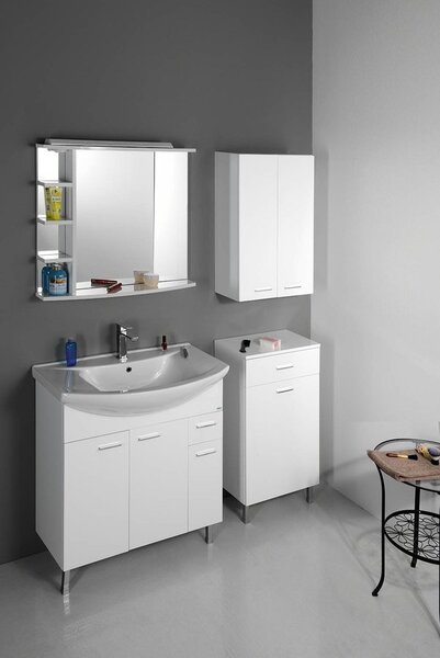 Aqualine Aqualine, ZOJA / KERAMIA FRESH alsó szekrény kosárral 50x78x29cm, fehér, 51310
