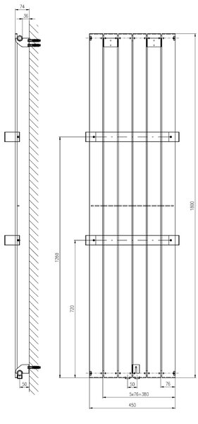 Sapho Sapho, COLONNA radiátor 450x1800mm, fehér, IR141
