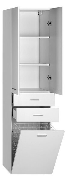 Aqualine Aqualine, ZOJA / KERAMIA FRESH magas szekrény kosárral 50x184x29cm, fehér, 51293