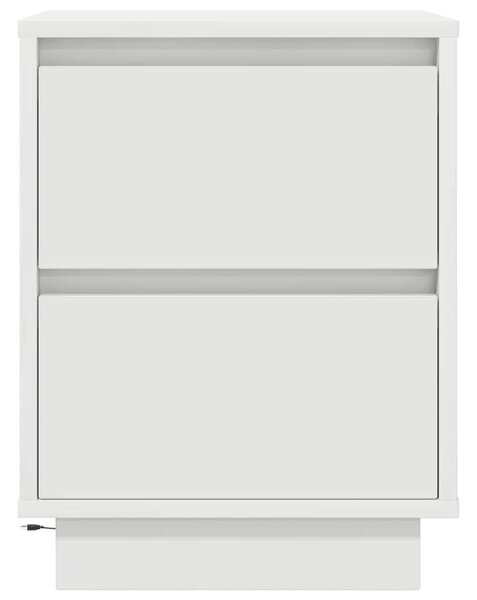 VidaXL 2 db fehér éjjeliszekrények LED világítással 38x34x50 cm