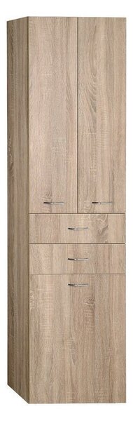 Aqualine Aqualine, ZOJA / KERAMIA FRESH magas szekrény kosárral 50x184x29cm, platina tölgy, 51295