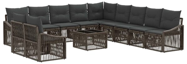 VidaXL Kerti Kanapé Szett 12 pcs Szürke polirattan