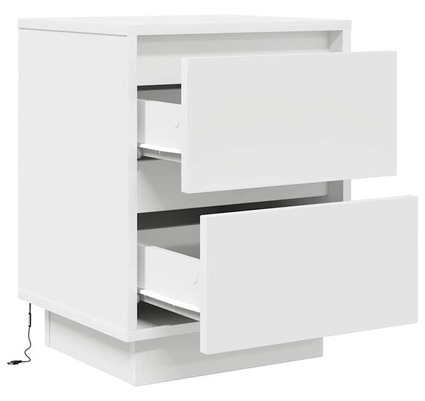 VidaXL 2 db fehér éjjeliszekrények LED világítással 38x34x50 cm
