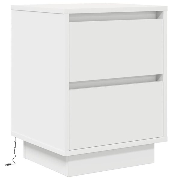 VidaXL 2 db fehér éjjeliszekrények LED világítással 38x34x50 cm