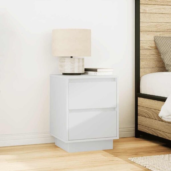 VidaXL 2 db fehér éjjeliszekrények LED világítással 38x34x50 cm