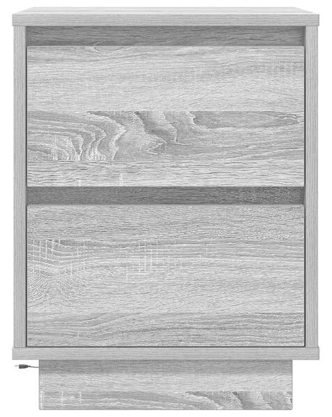 VidaXL 2 db szürke sonoma éjjeliszekrények LED világítással 38x34x50cm