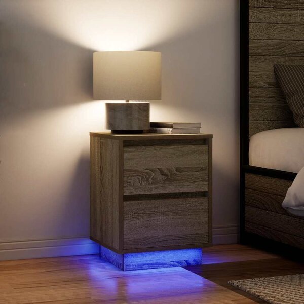 VidaXL 2 db éjjeliszekrények LED világítással 38x34x50 cm