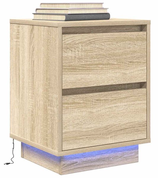 VidaXL 2 db éjjeliszekrények LED világítással 38x34x50 cm