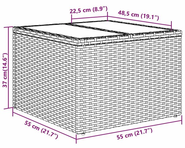VidaXL Kanapé Szett párnával 7 pcs Fekete és Türkiz polirattan