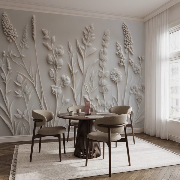 Fotótapéta Elegáns vadvirágok stukkó stílusban, Természet fotótapéta, w08631 : Uwalls.hu