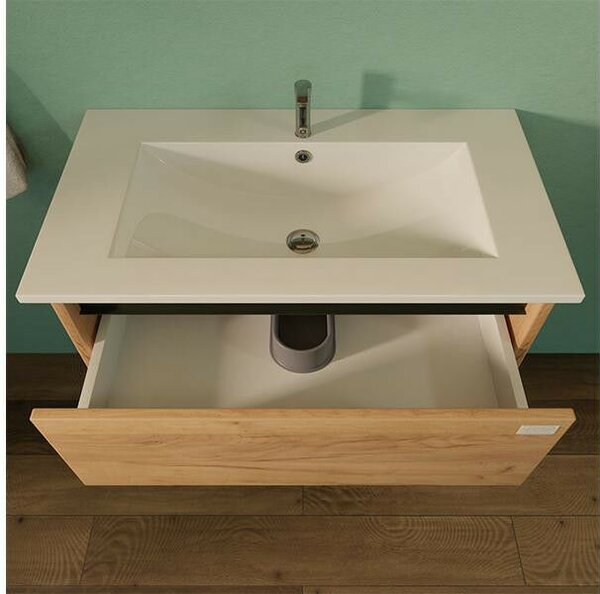 TMP NORD CRAFT 60 fali függesztett fürdőszobabútor - SKY E-8099-60 porcelán mosdóval- 61 x 46 cm
