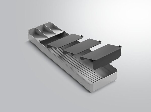 Szürke műanyag evőeszköztartó fiókba 15 x 49 cm – Metaltex