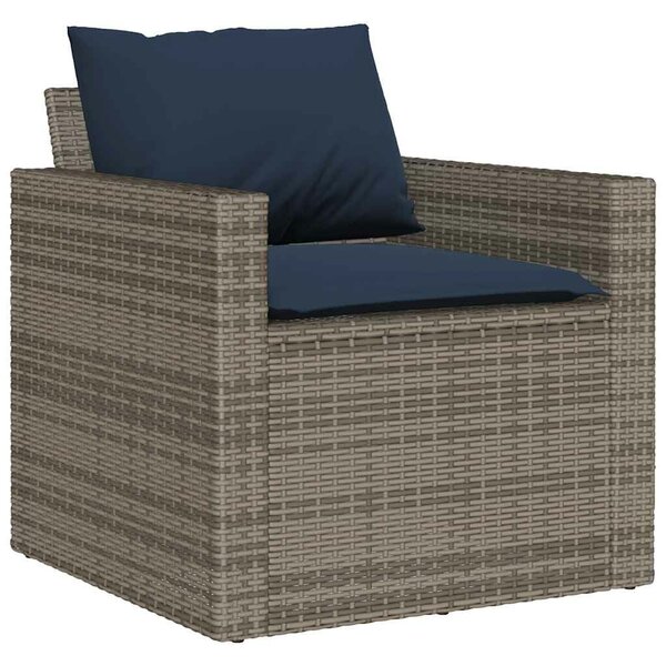 VidaXL 4 részes szürke polyrattan kerti ülőgarnitúra párnákkal