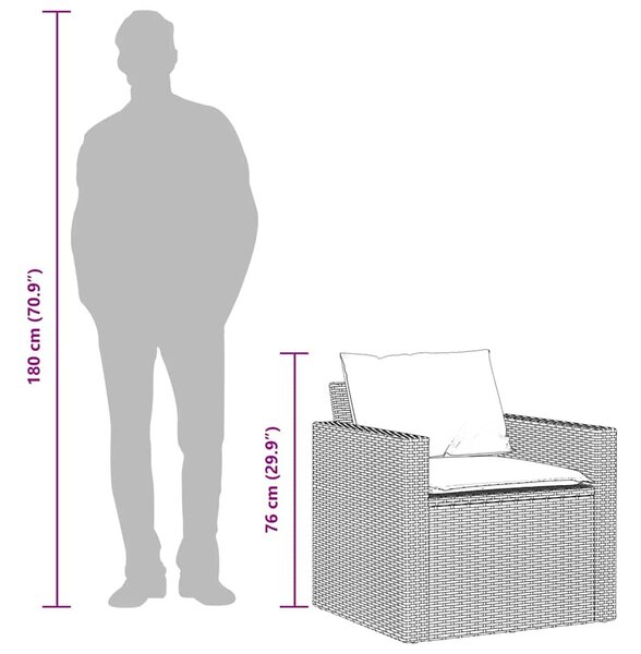 VidaXL 4 részes szürke polyrattan kerti ülőgarnitúra párnákkal