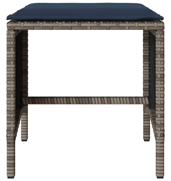 VidaXL 4 részes szürke polyrattan kerti ülőgarnitúra párnákkal
