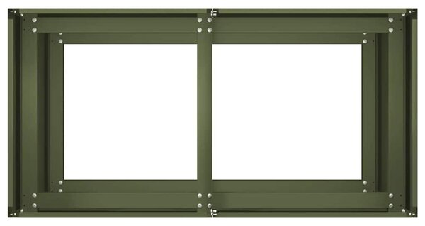 VidaXL Növénytartó olívazöld 80x40x80 cm Hidegen hengerelt acélból