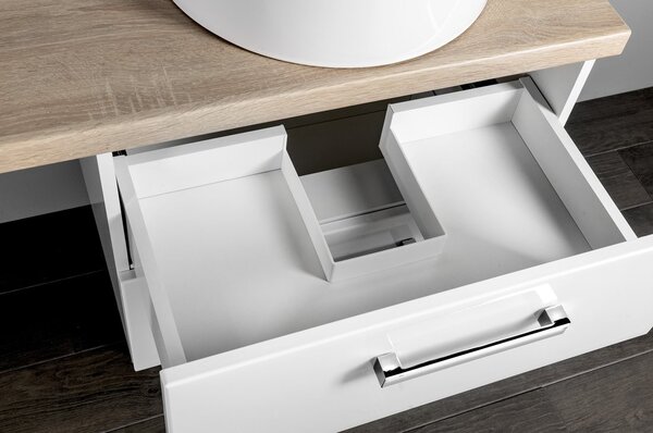 Aqualine Aqualine, VEGA Fürdőszobabútor garnitúra, szélesség 97,5 cm, fehér/tölgy platina, VG064-02